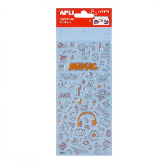 Apli Bolsa de Pegatinas Musicales