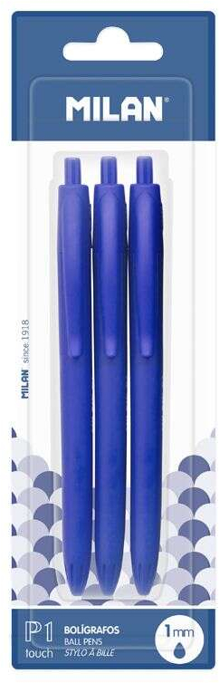 Milan P1 Touch Pack de 3 Boligrafos azules