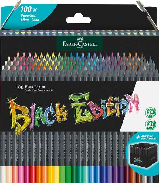 Faber-Castell Black Edition Pack de 100 Lapices de Colores