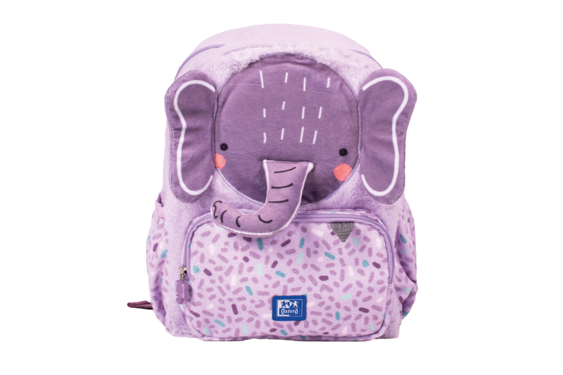 Oxford Kids Mochila Infantil 8.5L Tacto Suave Peluche - de Ellie Elefante - para Niños Pequeños