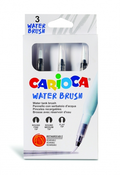 Carioca Pack de 3 Pinceles de Agua Recargables