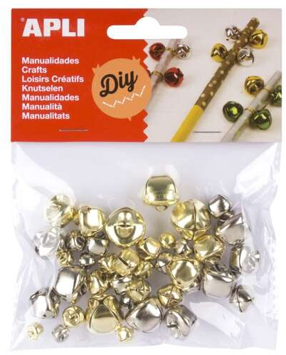 Apli Pack con 40 Cascables Oro y Plata - Tamaños Surtidos