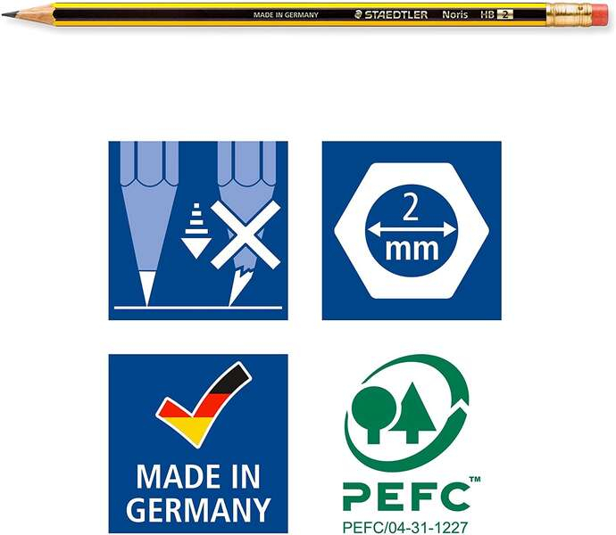 Imagen extra PACK 3 Lapices Staedtler Noris 122 con Goma HB (dureza estandar)