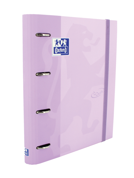 Oxford Europeanbinder Touch A4+ Carpeta de Anillas con Recambio Cuadricula 5x5 - Tapa Extradura - Cierre con Goma. Malva