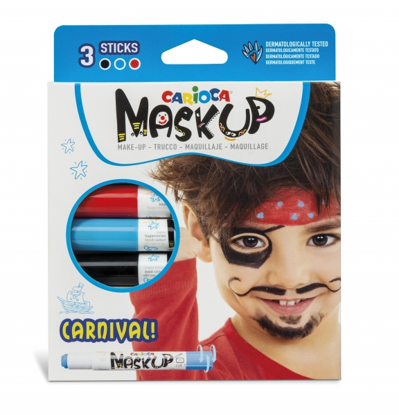 Carioca Mask Up Pack de 3 Colores para la Piel en Barra Carnival - Lavables (Incluye tutorial)