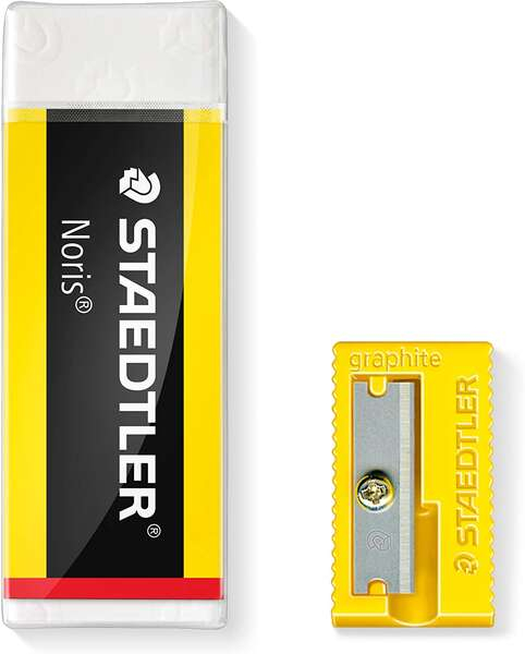 Imagen extra Staedtler Noris 526 Pack de 1 Goma de Borrar de Plastico + 1 Sacapuntas de Plastico