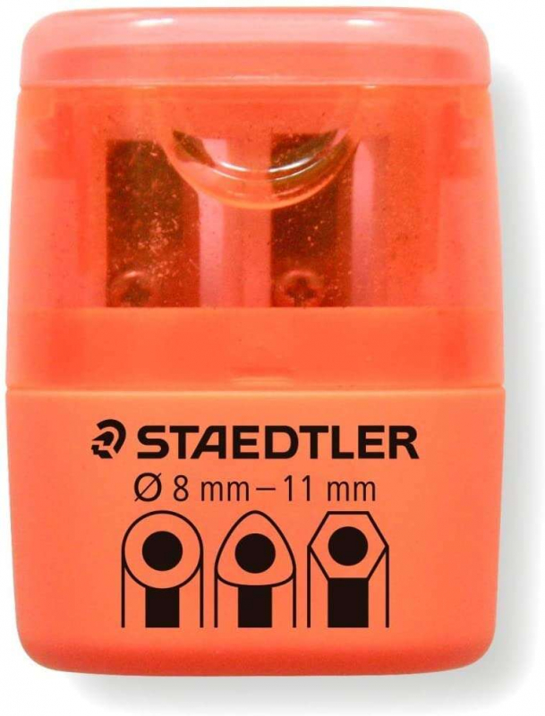 Imagen extra Staedtler Sacapuntas Doble Uso con Deposito - 2 Agujeros  - Naranja 