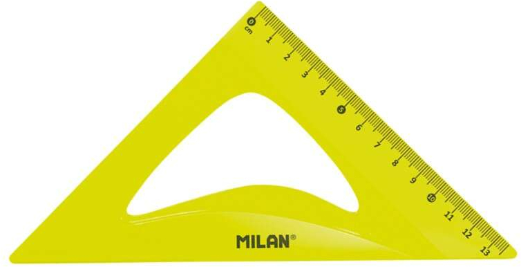 Imagen extra Milan Pack de 4 Reglas Flexibles - Regla, Escuadra, Cartabon y Transportador - Amarillo