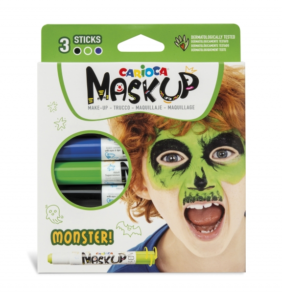 Carioca Mask Up Pack de 3 Colores para la Piel en Barra Monsters - Lavables (Incluye tutorial)