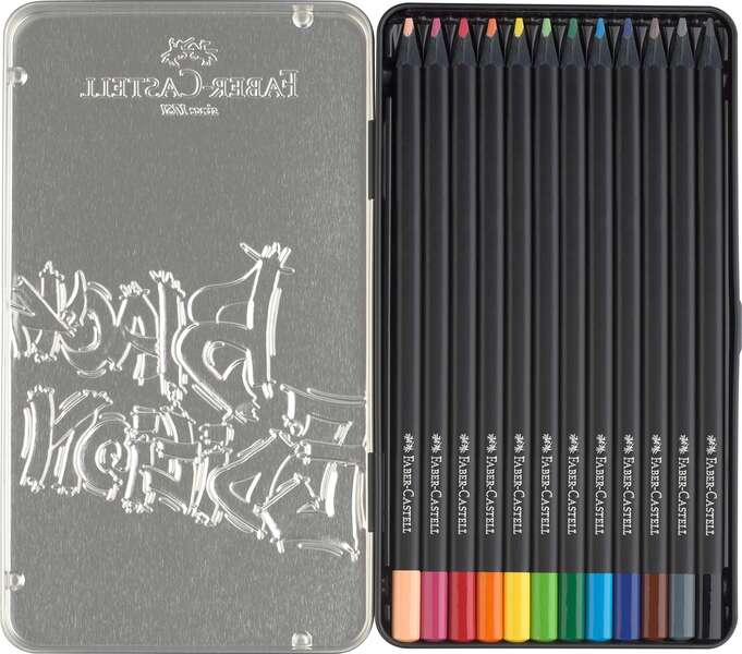Imagen extra Faber-Castell Black Edition Caja Metalica de 12 Lapices de Colores