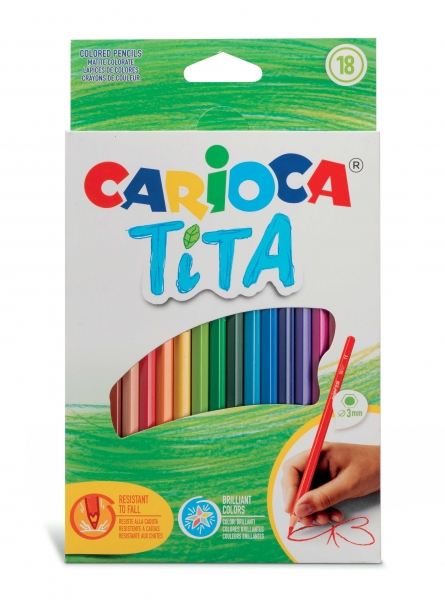 Carioca Tita Pack de 18 Lapices de Resina - Hexagonales