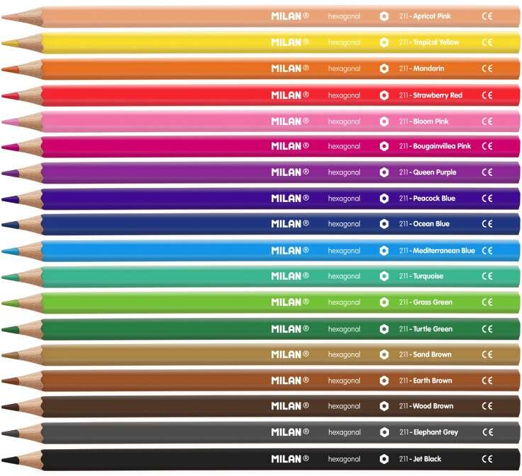 Imagen extra Milan Pack de 18 Lapices Hexagonales de Colores