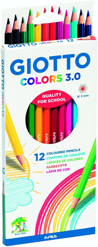 Giotto Colors 3.0 Pack de 12 Lapices Hexagonales de Colores 