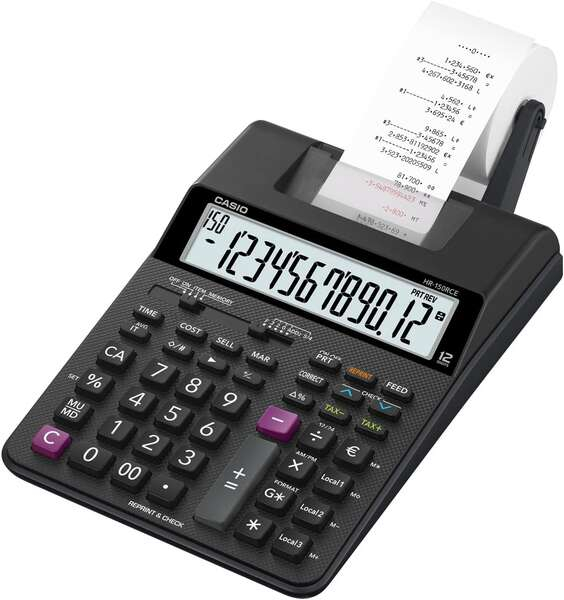 Calculadora Casio HR-150TEC Calculadora Impresora de Sobremesa - 12 Digitos HR150RCE