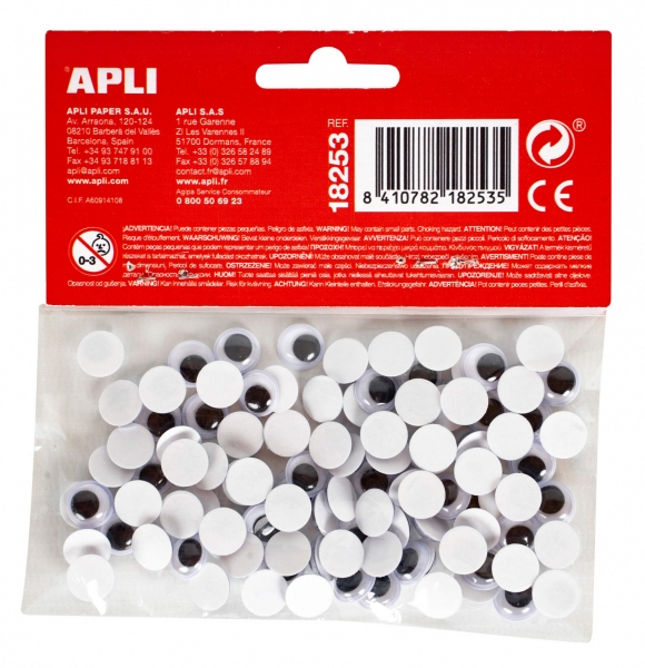 Imagen extra Apli Ojos Moviles Adhesivos - Negro