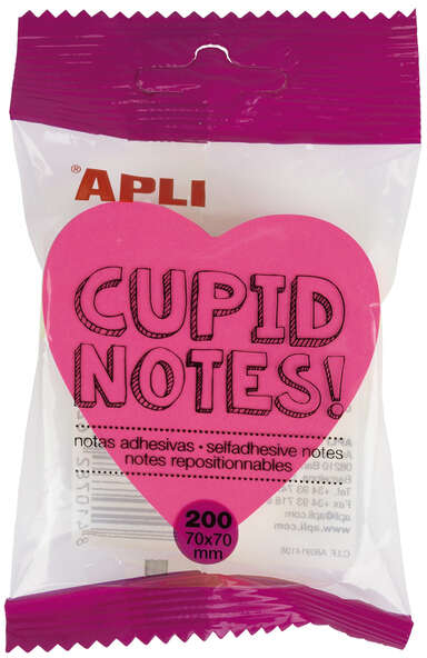 Apli Notas Adhesivas Corazon 70x70mm. Colores surtidos (se envia al azar)