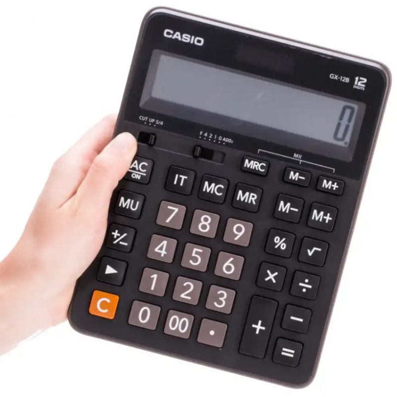 Imagen extra Casio GX-12B Calculadora grande de Escritorio (21x16cm aprox) - 12 Digitos - Solar y Pilas. Blanco