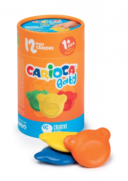 Carioca Teddy Crayons Pack de 12 Ceras de Colores - Di