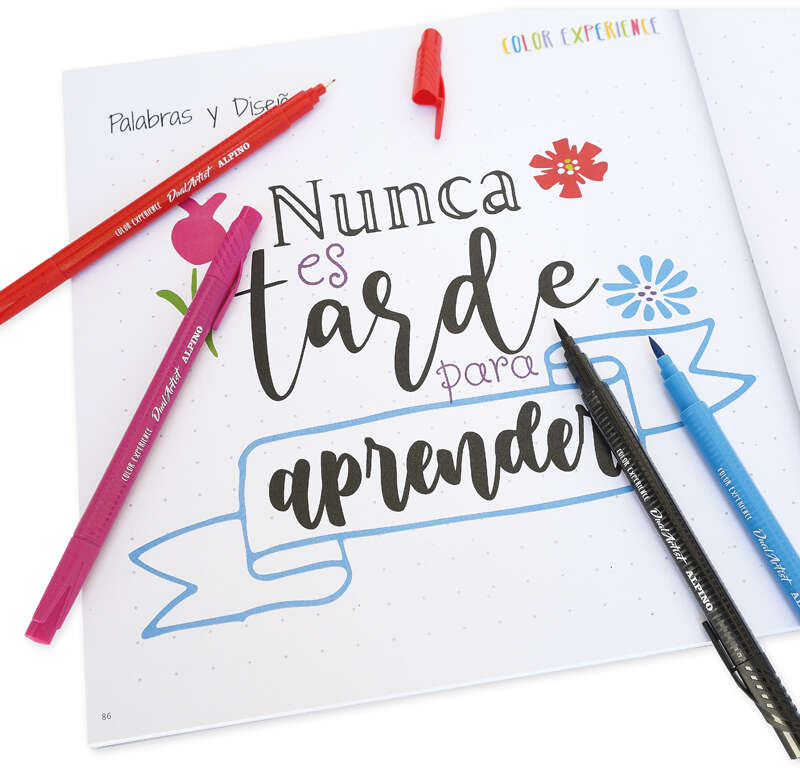 Imagen extra Alpino Color Experience Pack de 12 Rotuladores Dual Artist + Libro Guia de Iniciacion al Lettering