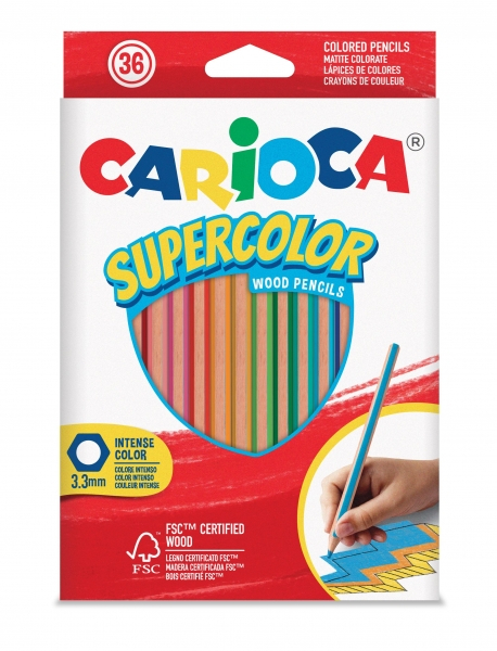 Carioca Supercolor Pack de 36 Lapices de Madera - Hexagonales