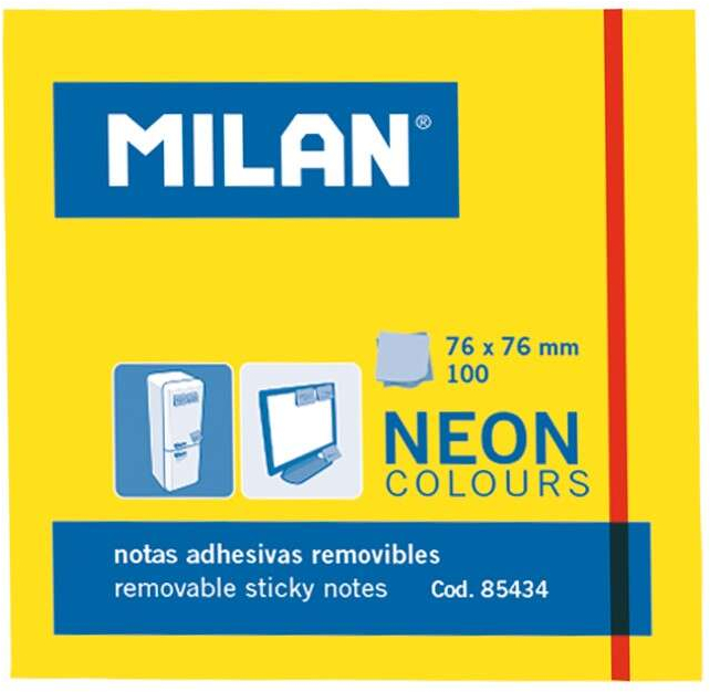 Notas adhesivas ECONOMICAS 75 X 75mm Amarillo Fluorescente. 100 hojitas