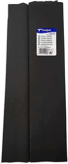 Imagen extra Sadipal - PACK de 10 Papeles crespon Negro de 50cm x 2m (Papel pinocho crepe)