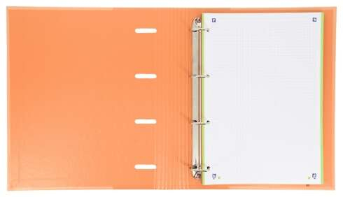 Imagen extra Oxford Europeanbinder Classic A4+ Carpeta de Anillas con Recambio Cuadricula 5x5 - Tapa Extradura. Melocoton