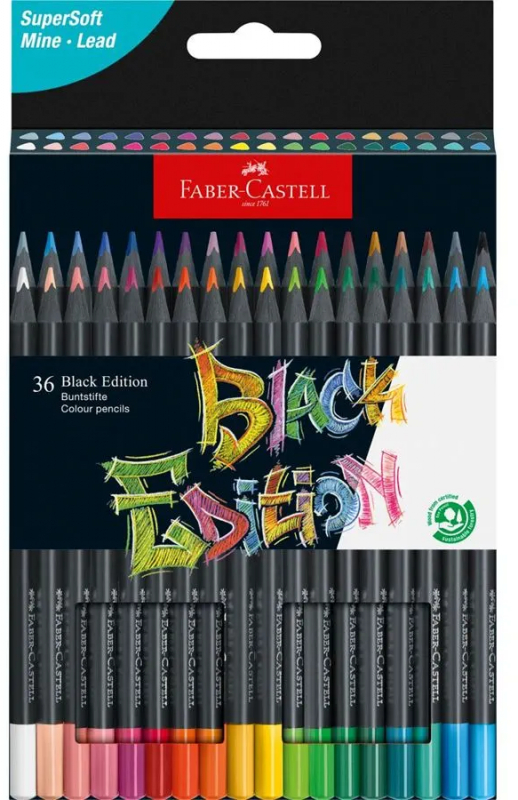 Faber-Castell Black Edition Pack de 36 Lapices de Colores 