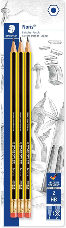 PACK 3 Lapices Staedtler Noris 122 con Goma HB (dureza estandar)