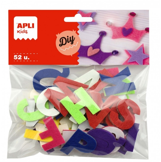 Apli Letras de Fieltro Surtidas - y Educacion Infantil - Colores Surtidos