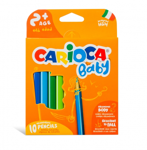Carioca Maxi Pack de 10 Lapices Triangulares Baby 2+