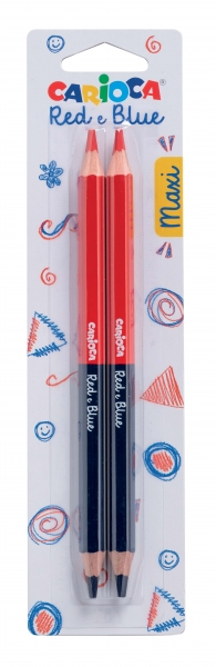 Carioca Maxi Blister 2 Lapices - Cuerpo Lacado Hexagonal - Color Negro Rojo