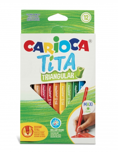 Carioca Tita Pack de 12 Lapices de Resina - Cuerpo Triangular