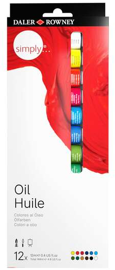 Daler Rowney Simply Pack de 12 Pinturas Oleo 12ml