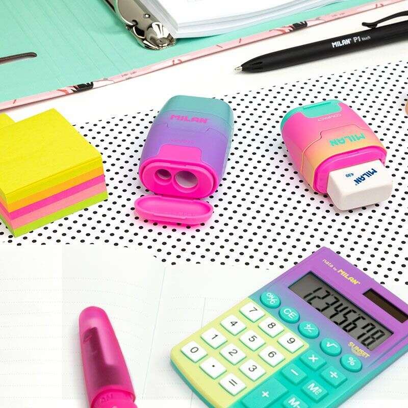 Imagen extra Milan Compact Sunset Afilaborra Compact con 2 Gomas de Borrar - Sacapuntas Doble