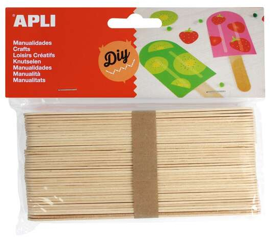 Apli Pack de 40 Palos Polo Jumbo de Madera Natural 150 x 18 mm - Madera