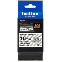 Brother TZeS141 Cinta Laminada Super Adhesiva Original de Etiquetas Texto negro sobre fondo transparente Ancho 18mm x 8 metros