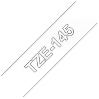 Brother TZe145 Cinta rotuladora Compatible de Etiquetas Texto blanco sobre fondo transparente Ancho 18mm x 8 metros