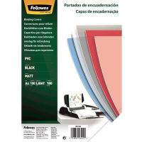 Fellowes PACK 100 Portadas para Encuadernar de PVC A4 180 Micras Negro