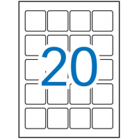Apli Etiquetas Blancas Permanentes 45.0 x 45.0mm 20 Hojas