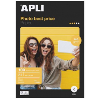 Apli Papel Fotografico Bestprice A4 140gr - Acabado Brillante - 100 Hojas