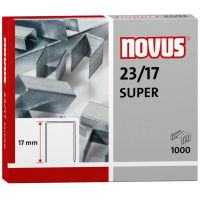 Novus 23/17 Super Caja de 1000 Grapas 23/17 Galvanizadas para Grapadoras de Gruesos