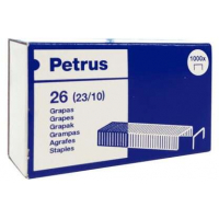 Petrus Caja de 1000 Grapas 23/10 Cobreadas Hasta 70 Hojas