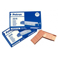 Petrus Pack de 4 Cajas de 1000 Grapas 22/6 Cobreadas Hasta 30 Hojas