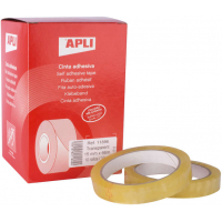 PACK 10 Cinta Adhesiva Transparente 15mm x 66m - Apli 11896