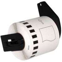 Etiquetas Compatibles Brother DK22113 62mm x 15,24 metros Texto negro sobre fondo transparente