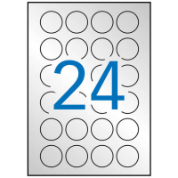 Apli Etiquetas Metalizadas Plata diametro 40.0mm 20 Hojas