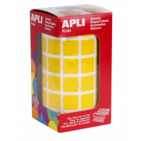 Apli Rollo de Gomets Cuadrados 15mm. Amarillos