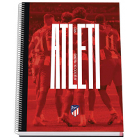 Cuaderno A4 MICROPERFORADO Atletico de Madrid Atleti Tapas duras carton, 100 Hojas 90gr Hojas, Cuadricula 5mm. DOHE