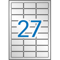 Apli Etiquetas Metalizadas Plata 63.5 x 29.6mm 20 Hojas
